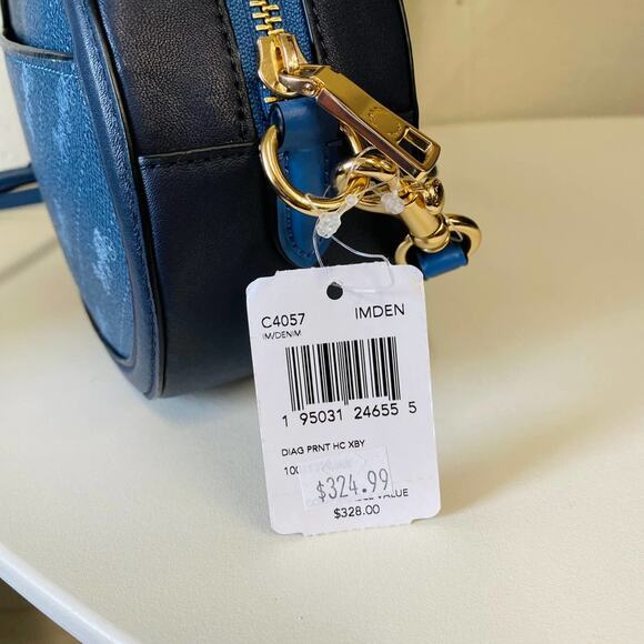 Coach C4057 Camera Bag With Horse And Carriage Dot Print IN Denim - Picture 5 of 7